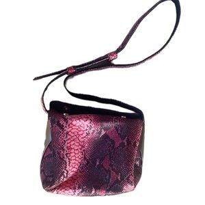 Pink python bag with silver accent on the sides